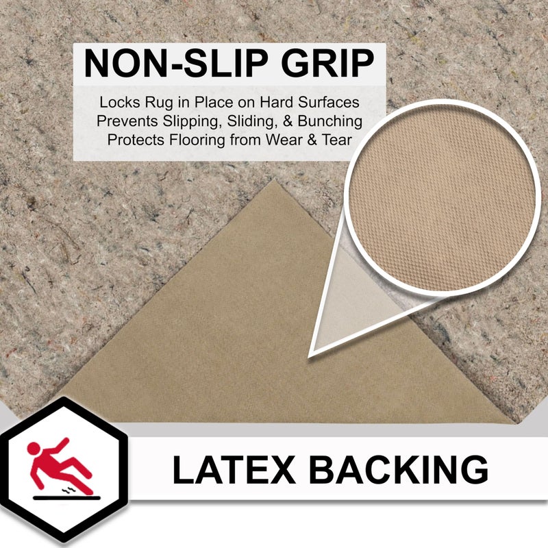 Mohawk Home 8' 4" x 10' 2" Non Slip Grip Rug Pad 1/4 Thick Felt + Rubber Backing - Dual Surface Safe for All Floors - Image 3
